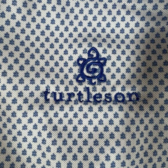 Turtleson Short Sleeve Golf Polo Shirt Geometric Print Embroidered Men s Large - Picture 10 of 10